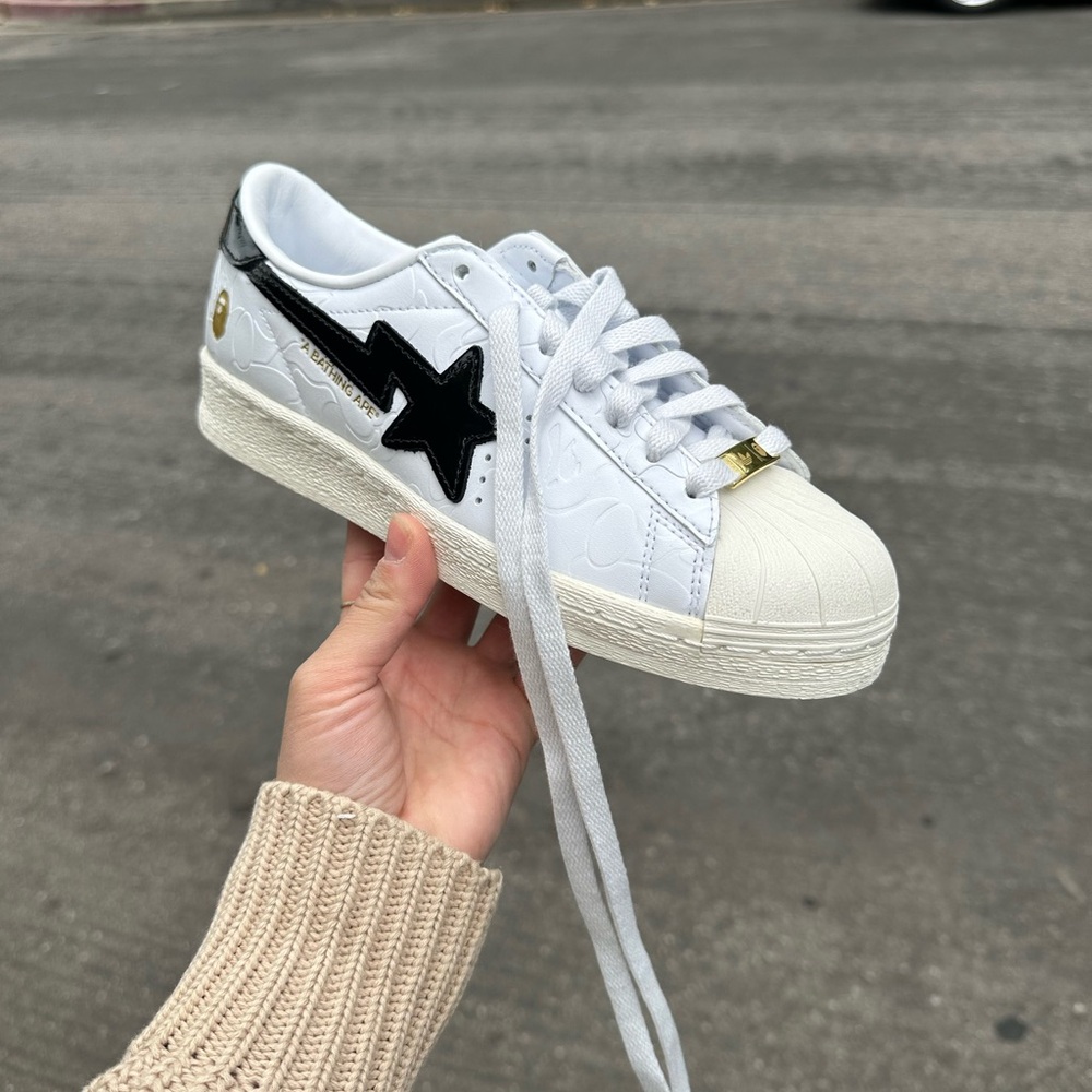 Adidas Men's SSTR V BAPE Cloud White/Core Black/Off White